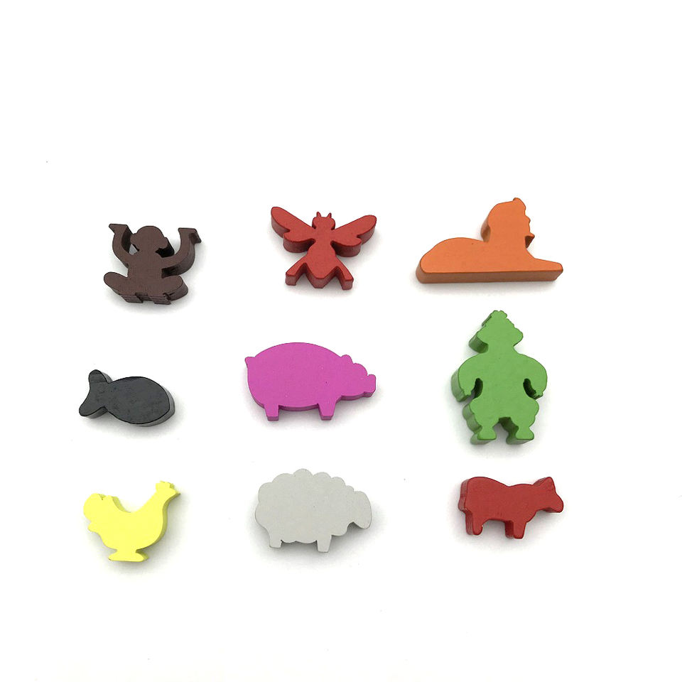 Custom Animal Shape Board Game Wooden Meeples