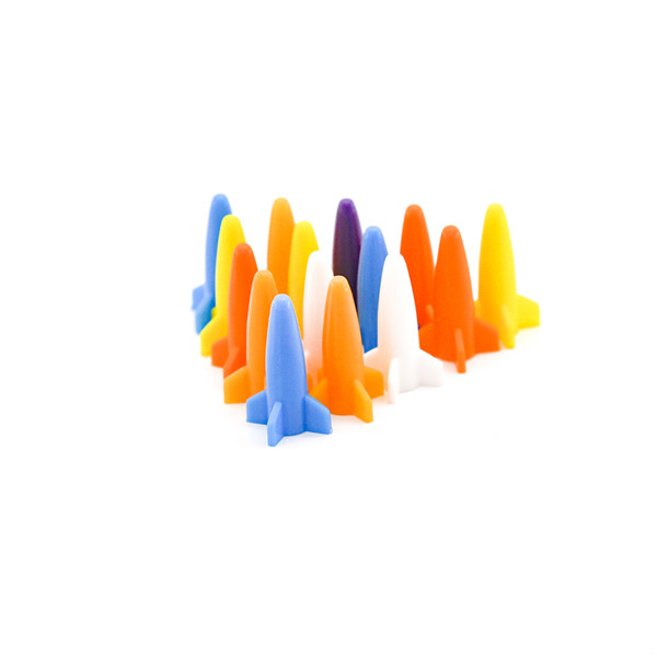 Rocket Shape Plastic Pawns for Custom Board Games